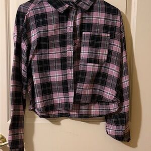 Plaid Womens Shirt in Pink and Black
